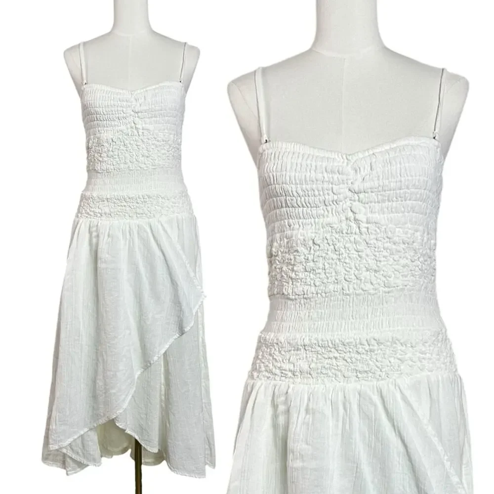 Free People Ethereal Fairy Sparkling Moment Midi Dress in White Size Large